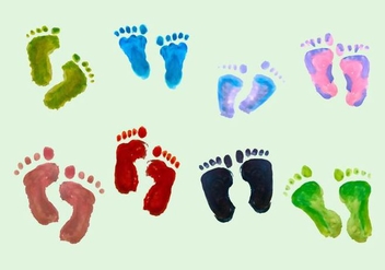 Free Vector Paint Baby Footprints - Kostenloses vector #352115