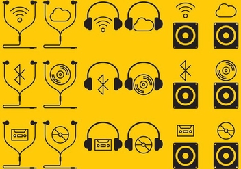 Ear Buds Icons - vector #352495 gratis
