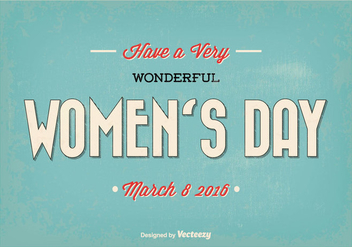 Happy Woman's Day Retro Vector Illustration - бесплатный vector #352505