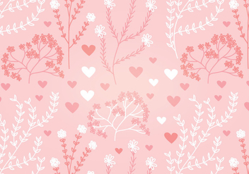Floral Heart Vector Seamless Pattern - vector gratuit #352915 