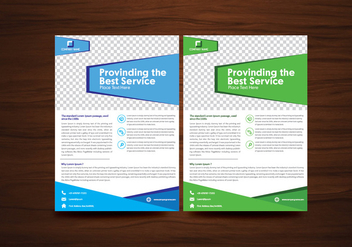 Blue and Green Vector Brochure Flyer Design Vector - vector gratuit #353185 