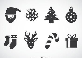 Christmas Gray Icons Vector - vector gratuit #353295 