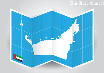 UAE Map Folded Paper Vector - vector gratuit #354165 