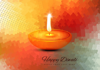 Religious Happy Diwali Vector Card - vector gratuit #354545 