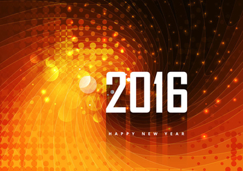 Decorative 2016 Happy New Year Card - vector gratuit #354805 