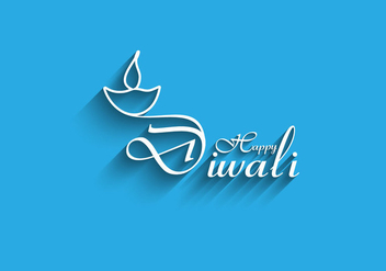 Happy Diwali Card With Blue Background - vector gratuit #354905 