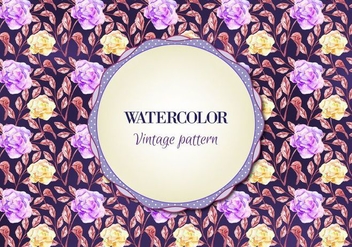 Free Watercolor Vector Floral Pattern - vector gratuit #355435 