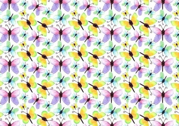 Free Vector Watercolor Butterfly Pattern - Free vector #355455