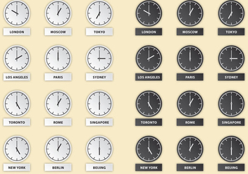 International Hour Clock Vectors - vector #355895 gratis