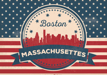 Boston Massachusettes Skyline Illustration - бесплатный vector #356075