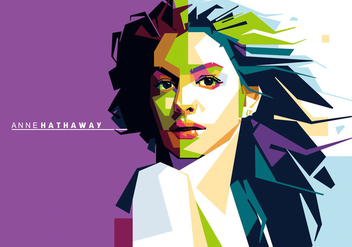 Anne Hathaway Vector Portrait - vector gratuit #356585 