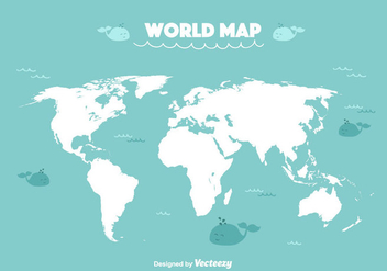 Funny World Map Vector - vector gratuit #357155 