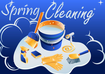 Sparkly Spring Cleaning Vector - vector gratuit #357295 
