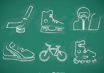 Sports Chalk Drawn Vector Icons - Kostenloses vector #357375