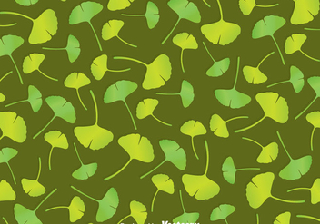 Green Ginko Biloba Pattern - vector #357605 gratis