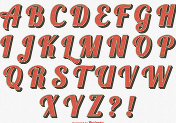 Retro Stylized Alphabet Set - vector gratuit #357615 