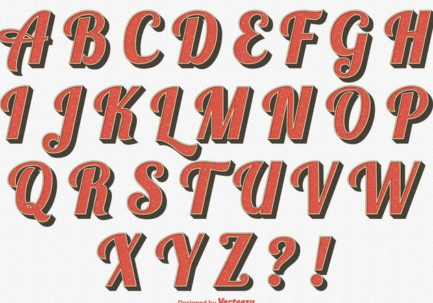 Retro Stylized Alphabet Set - vector #357615 gratis