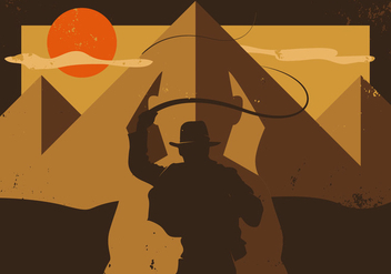 Indiana Jones Raiders Of The Lost Ark Minimalist Illustration Vector - Kostenloses vector #357915