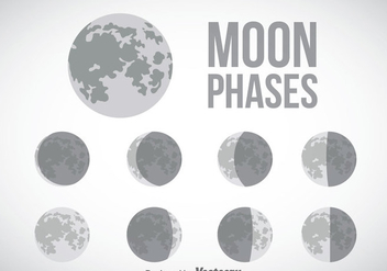 Moon Phase Gray Icons Vector - бесплатный vector #358385