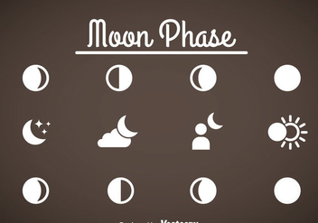 Moon Phase Icons Vector - Free vector #358405