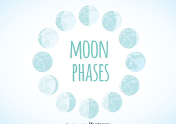 Moon Phase Vector - Kostenloses vector #358425