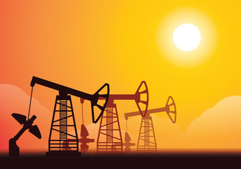 Oil Field Ilustration - Free vector #358515