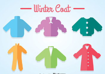 Colorful Winter Coat Icons - vector gratuit #358575 