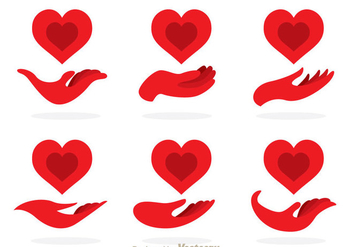 Red Hand Donate Icons - vector #360025 gratis
