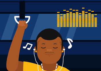 Vector Listening to Music - Free vector #360215
