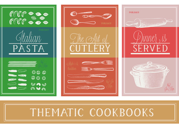 Free Various Thematic Cookbooks Vector Background - vector gratuit #360295 
