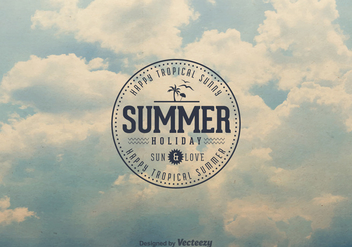 Free Retro Summer Sky Vector Background - vector #361845 gratis