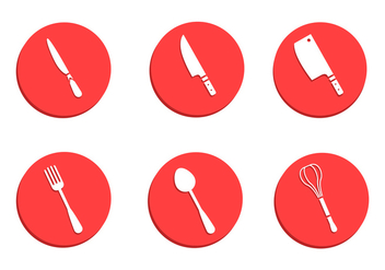 Cutlery and Kitchen Utensil Vectors - vector gratuit #361875 