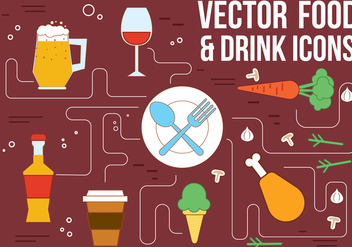 Free Vector Drink and Food Icons - vector gratuit #362455 