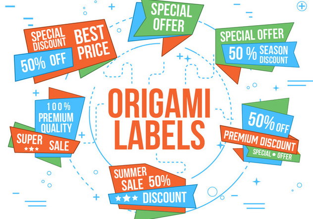 Free Vector Origami Labels - бесплатный vector #362505