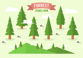 Free Flat Forrest Tree Background Collection - бесплатный vector #362635