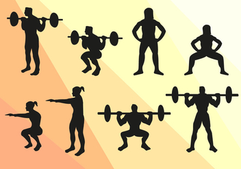 Squat Sport Silhouettes Vector - Free vector #363035