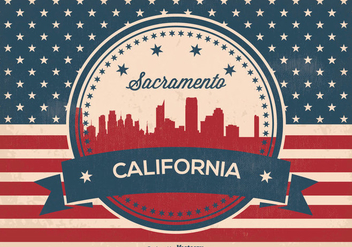 Retro Style Sacramento Skyline Illustration - vector #363825 gratis