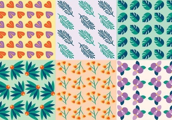 Free Tropical Leaves Vector Patterns - Kostenloses vector #364745