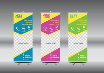 Roll Up Banner template vector illustration - Free vector #365005
