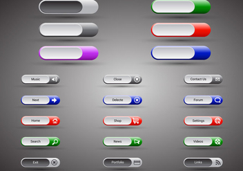 Free Web Buttons Set 12 Vector - Free vector #365665