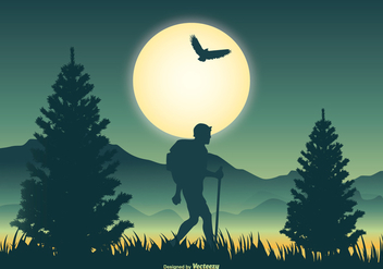 Mountaineer Scene Vector Illustration - vector gratuit #366105 