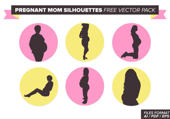 Pregnant Mom Silhouettes Free Vector Pack - vector gratuit #366265 
