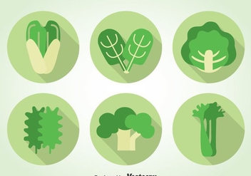 Green Vegetables Icons - vector gratuit #366685 