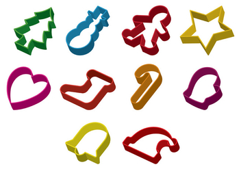 Set Of Cookie Cutter Vector - Free vector #368205