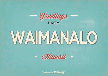 Waimanalo Hawaii Retro Greeting Illustration - vector gratuit #368855 