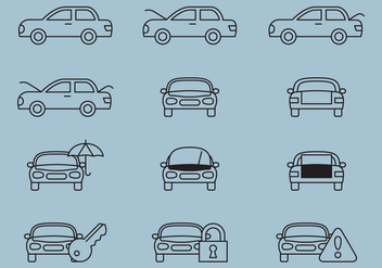 Car Service Line Icons - Kostenloses vector #368985
