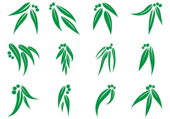 Free Eucalyptus Leaf Logo Vector - vector gratuit #370395 