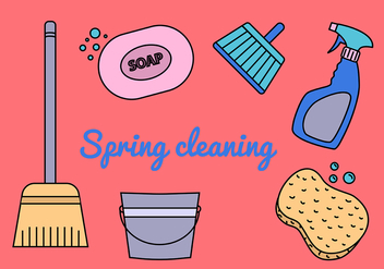 Spring Cleaning Vectors - Free vector #370505