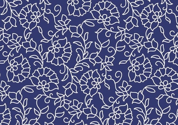 Outline Floral Pattern - vector gratuit #370625 