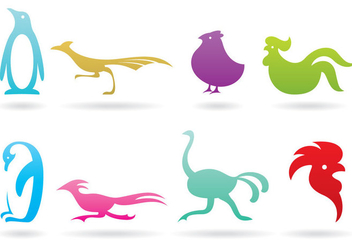 Flightless Bird Logos - бесплатный vector #371365